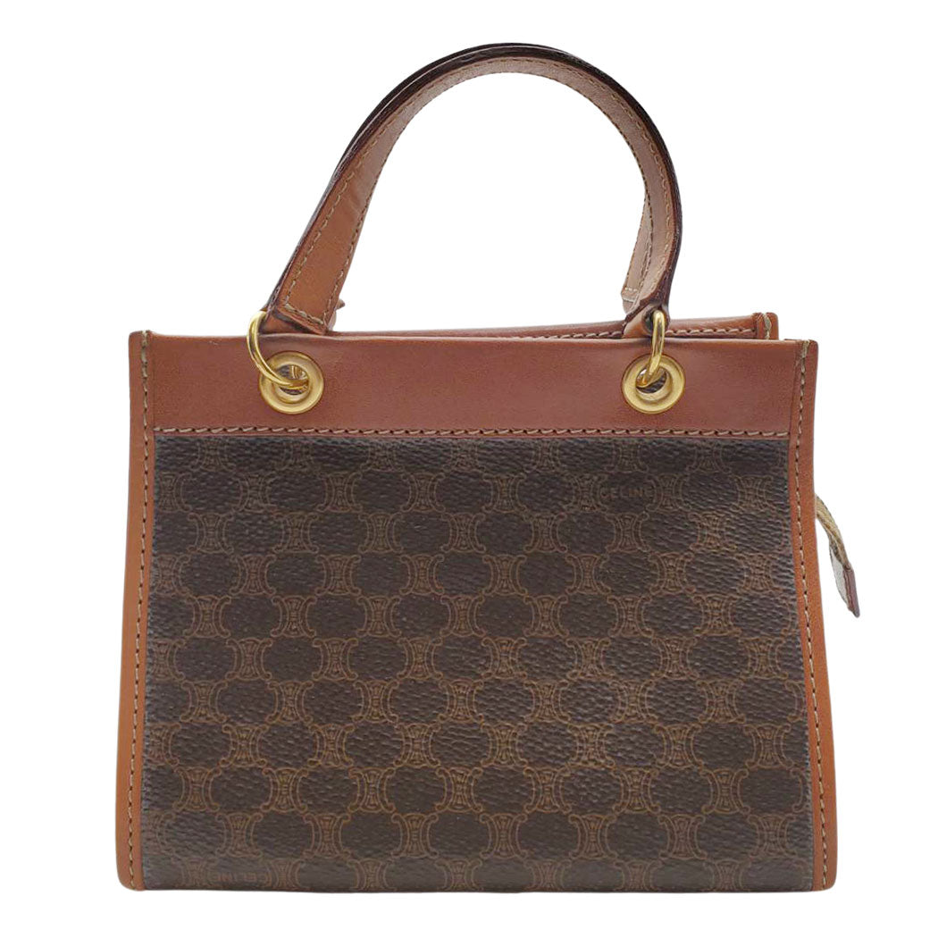 CELINE セリーヌ 2wayバッグ マカダム ブラウン PVC レディース 【中古】