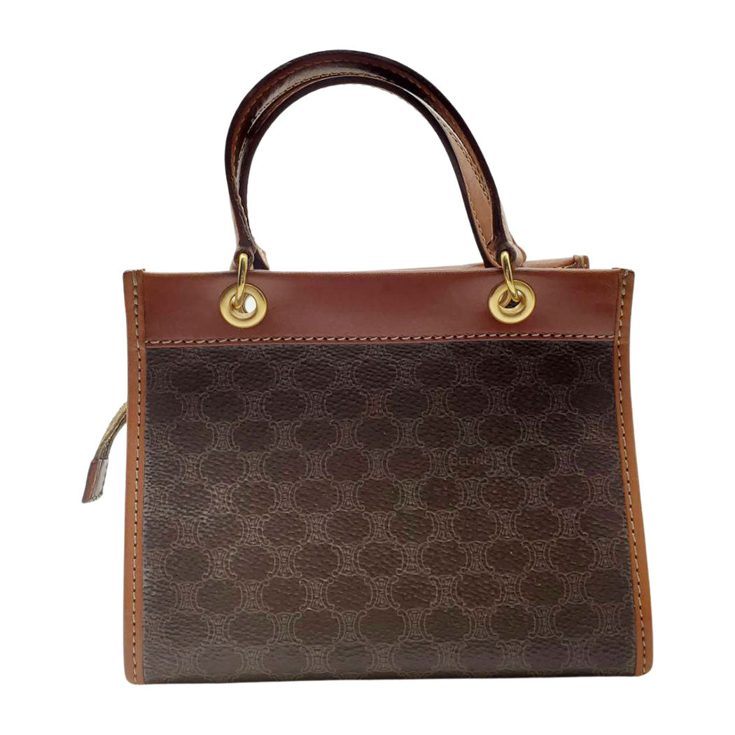 CELINE セリーヌ 2wayバッグ マカダム ブラウン PVC レディース 【中古】