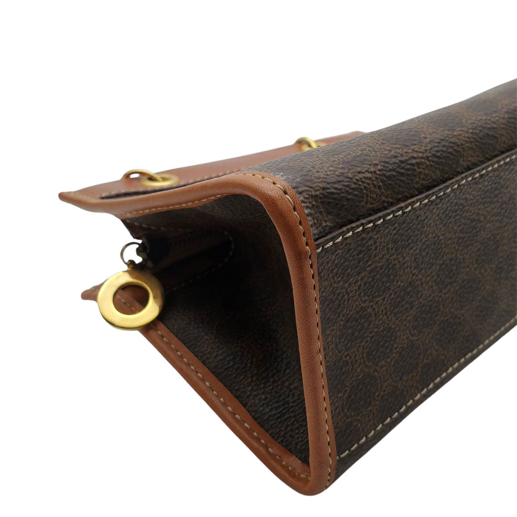 CELINE セリーヌ 2wayバッグ マカダム ブラウン PVC レディース 【中古】