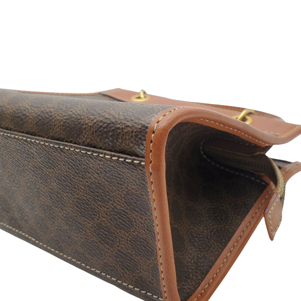 CELINE セリーヌ 2wayバッグ マカダム ブラウン PVC レディース 【中古】