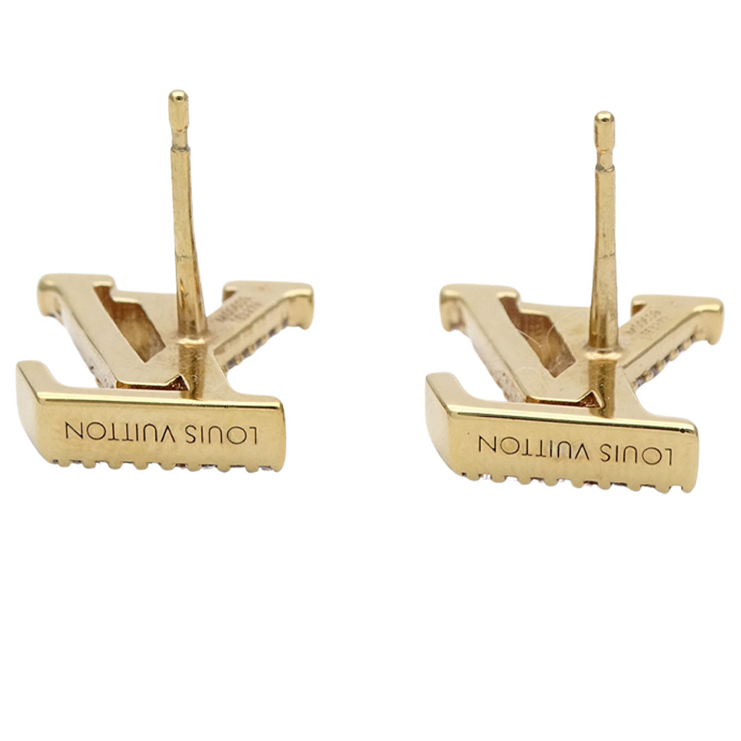 LOUIS VUITTON ルイ・ヴィトン ピアス・LVアイコニック ストラス ピアス メタル ゴールド レディース M00609 【中古】