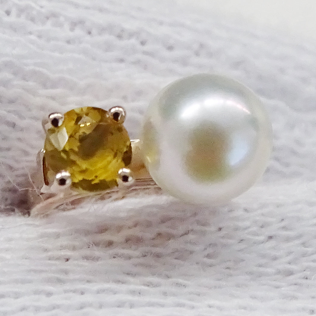 TASAKI タサキ プチバランス クラス チャーム ネックレス 750PG シトリン パール ピンクゴールド レディース 【中古】