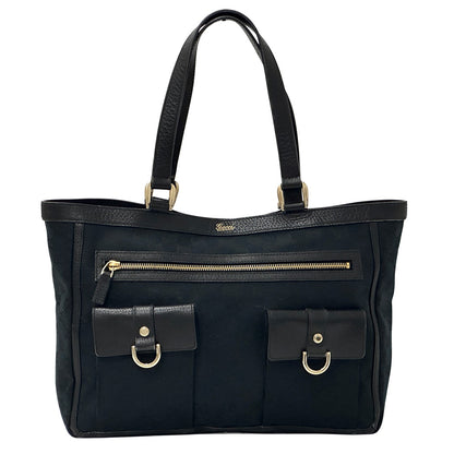 GUCCI グッチ トートバッグ GGキャンバス ブラック ゴールド金具 146247 レディース 【中古】