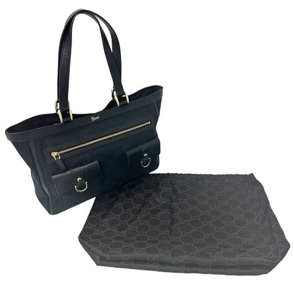 GUCCI グッチ トートバッグ GGキャンバス ブラック ゴールド金具 146247 レディース 【中古】