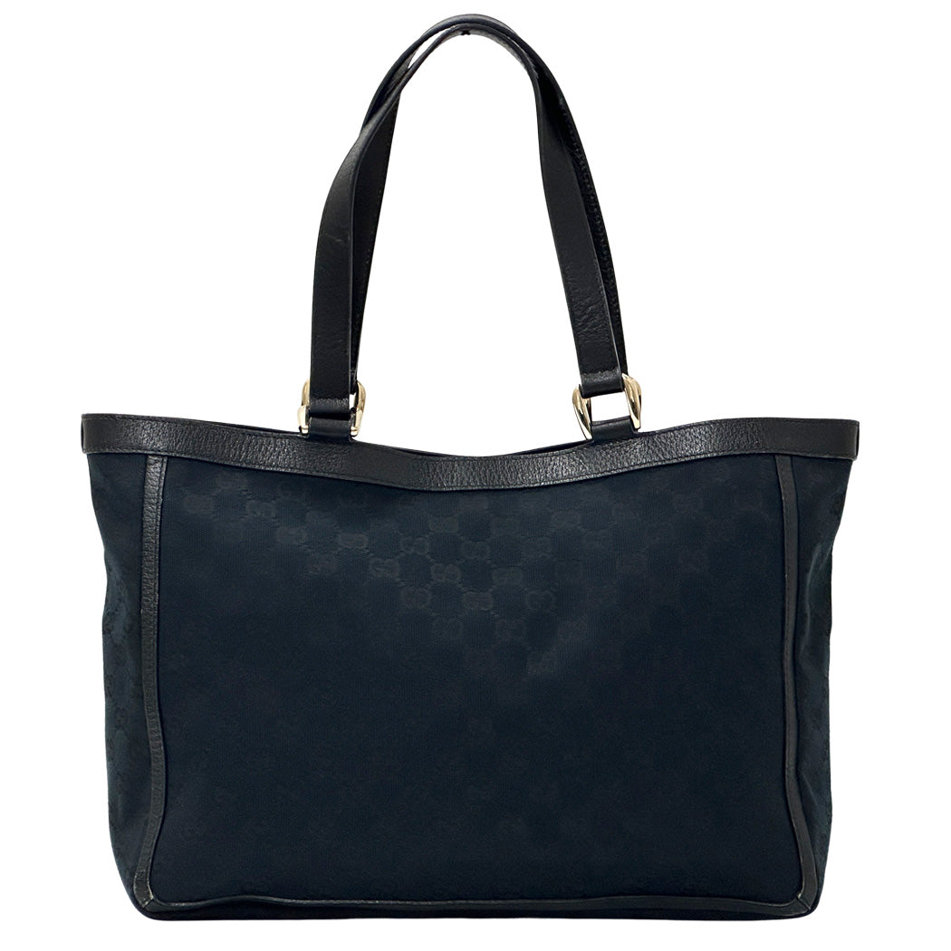 GUCCI グッチ トートバッグ GGキャンバス ブラック ゴールド金具 146247 レディース 【中古】