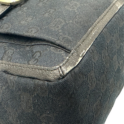 GUCCI グッチ トートバッグ GGキャンバス ブラック ゴールド金具 146247 レディース 【中古】