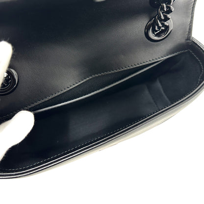 GUCCI グッチ ショルダーバッグ GGマーモント ブラック シルバー金具 レザー レディース 【中古】