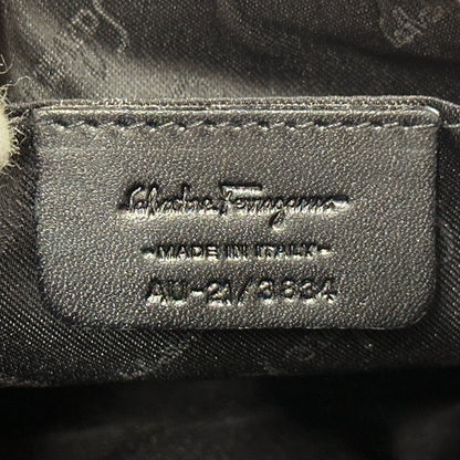 Ferragamo フェラガモ ショルダーバッグ ブラック ガンチーニ キャンバス レディース 【中古】