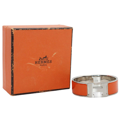 HERMES エルメス クリック クラックH バングル メタル オレンジ シルバー レディース 【中古】