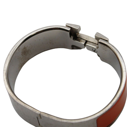 HERMES エルメス クリック クラックH バングル メタル オレンジ シルバー レディース 【中古】