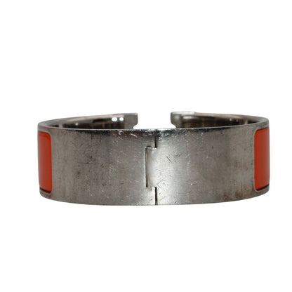 HERMES エルメス クリック クラックH バングル メタル オレンジ シルバー レディース 【中古】