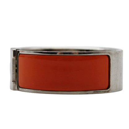 HERMES エルメス クリック クラックH バングル メタル オレンジ シルバー レディース 【中古】