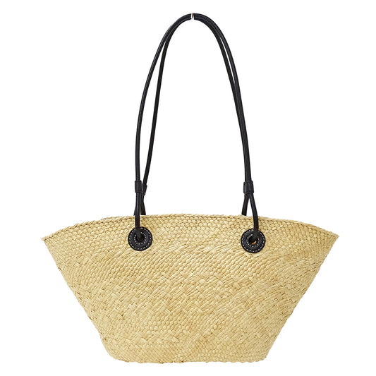 LOEWE ロエベ アナグラム バスケットバッグ スモール トートバッグ ナチュラル ブラック レディース 【中古】
