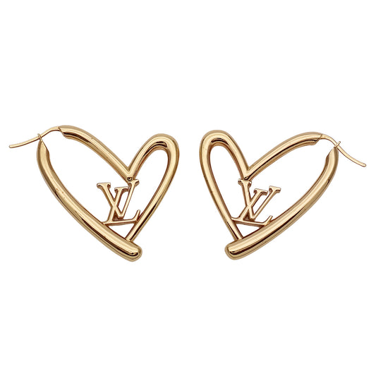 LOUIS VUITTON ルイ・ヴィトン ブックルドレイユ ハート フォーリンラブ GM ピアス ゴールド レディース M00464 【中古】