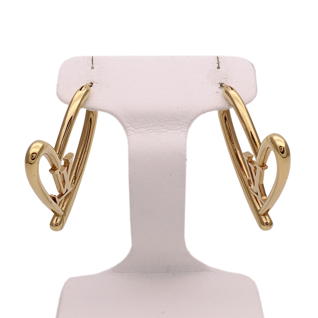 LOUIS VUITTON ルイ・ヴィトン ブックルドレイユ ハート フォーリンラブ GM ピアス ゴールド レディース M00464 【中古】