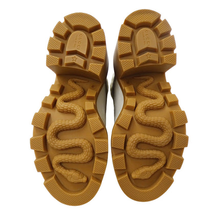 GUCCI グッチ GGスプリーム アンクルブーツ ブーツ ホワイト ベージュ 659691 PVC レディース 【中古】