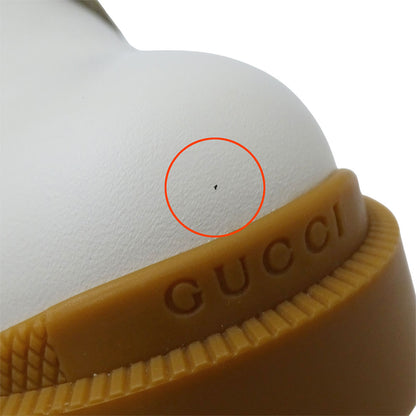 GUCCI グッチ GGスプリーム アンクルブーツ ブーツ ホワイト ベージュ 659691 PVC レディース 【中古】