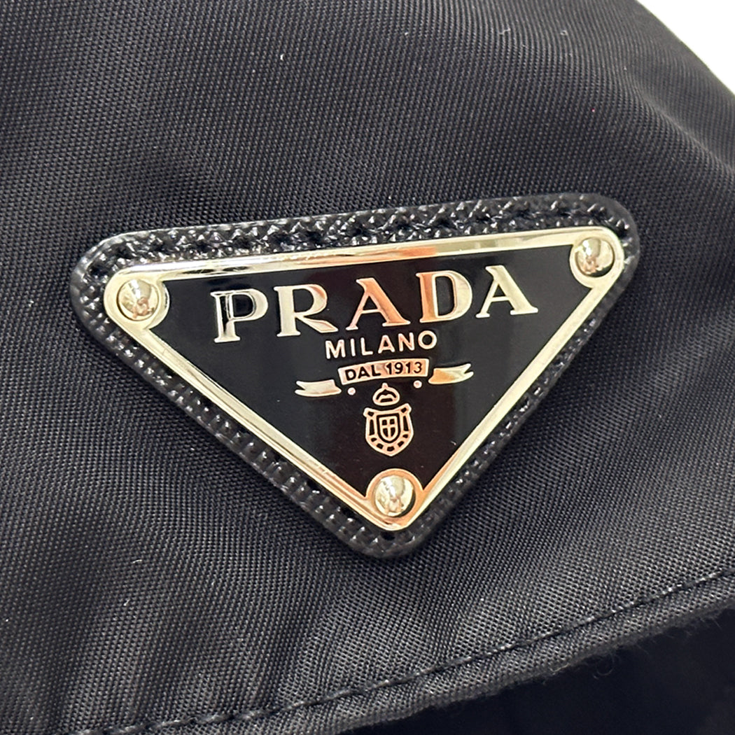 PRADA プラダ キャップ ブラック 2HC274 ナイロン レディース メンズ 【中古】