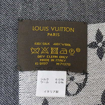 LOUIS VUITTON ルイ・ヴィトン ショール・モノグラム デニム マフラー・ストール ブラック M71378 シルク レディース 【中古】