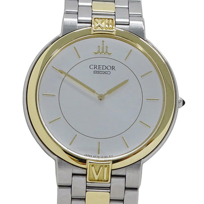 SEIKO セイコー クレドール 2F70-0640 メンズ 腕時計 クオーツ QZ SS 18KTベゼル 磨き済み【中古】
