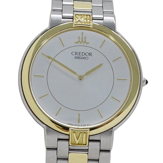 SEIKO セイコー クレドール 2F70-0640 メンズ 腕時計 クオーツ QZ SS 18KTベゼル 磨き済み【中古】