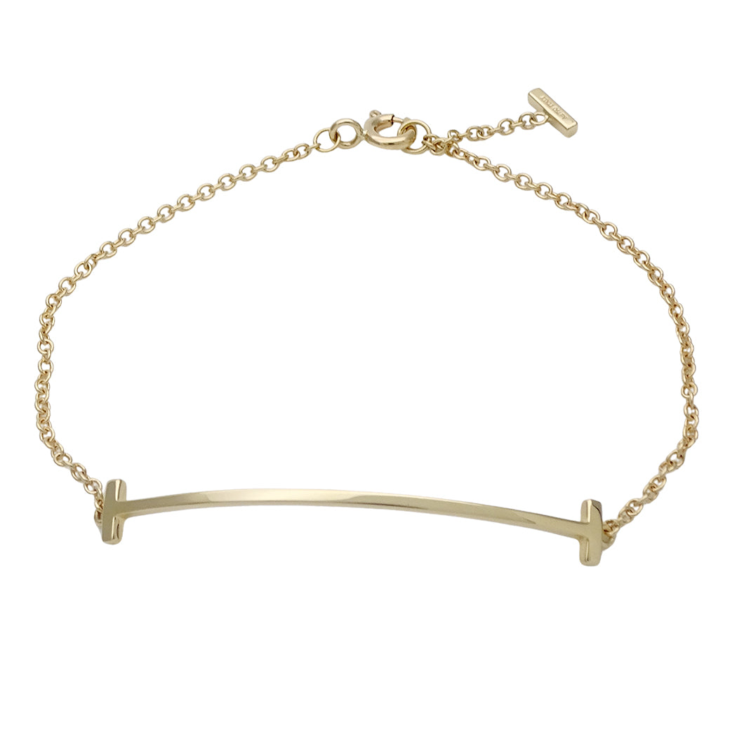 TIFFANY&Co. ティファニー Tスマイル ブレスレット 750YG ゴールド レディース 磨き済み 【中古】