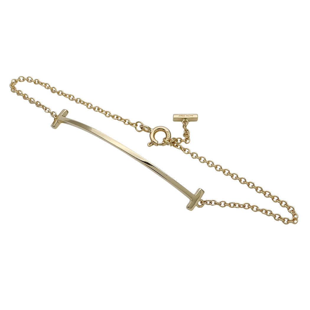 TIFFANY&Co. ティファニー Tスマイル ブレスレット 750YG ゴールド レディース 磨き済み 【中古】