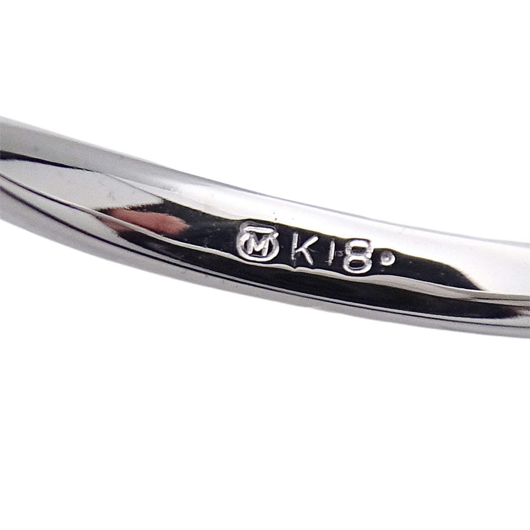 MIKIMOTO ミキモト リング 指輪 K18WG パール ダイヤモンド 約17号 レディース 磨き済み【中古】