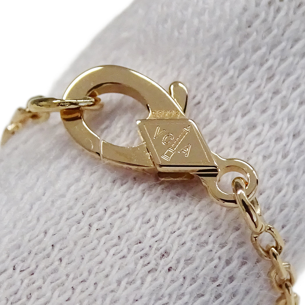 Van Cleef & Arpels ヴァンクリーフ＆アーペル ヴィンテージアルハンブラ ネックレス 2025年X'mas限定 ホリデー 750PG ピンクマザーオブパール ダイヤモンド レディース 磨き済み【中古】