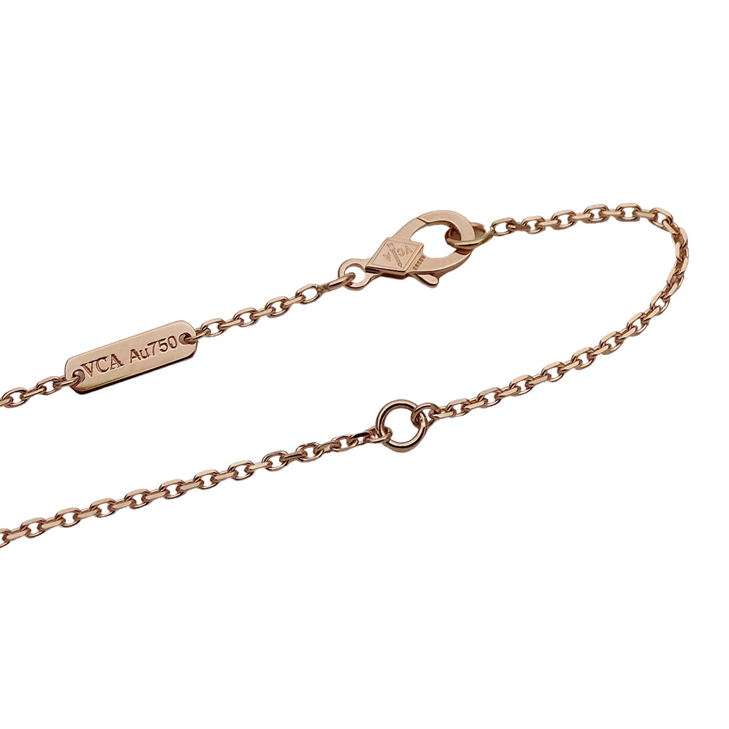 Van Cleef & Arpels ヴァンクリーフ＆アーペル ヴィンテージアルハンブラ ネックレス 2025年X'mas限定 ホリデー 750PG ピンクマザーオブパール ダイヤモンド レディース 磨き済み【中古】