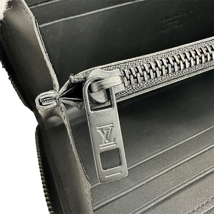 LOUIS VUITTON ルイ・ヴィトン アエログラム ジッピー ウォレット ホリゾンタル 長財布 ノワール ブラック M25952 レザー メンズ 【中古】