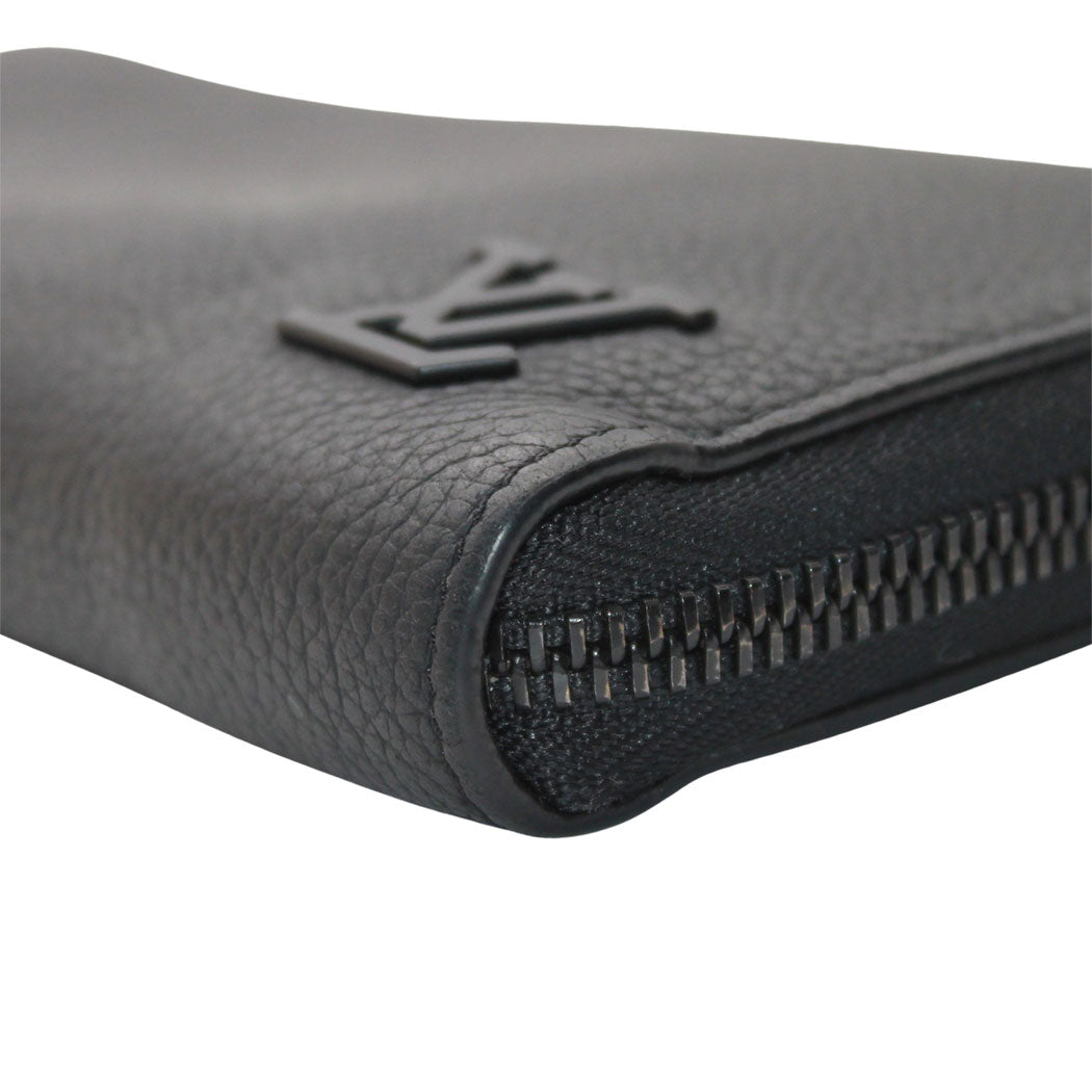LOUIS VUITTON ルイ・ヴィトン アエログラム ジッピー ウォレット ホリゾンタル 長財布 ノワール ブラック M25952 レザー メンズ 【中古】