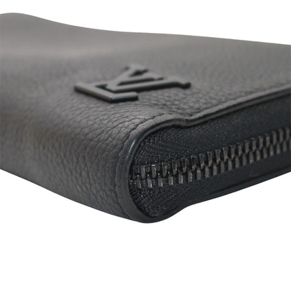 LOUIS VUITTON ルイ・ヴィトン アエログラム ジッピー ウォレット ホリゾンタル 長財布 ノワール ブラック M25952 レザー メンズ 【中古】