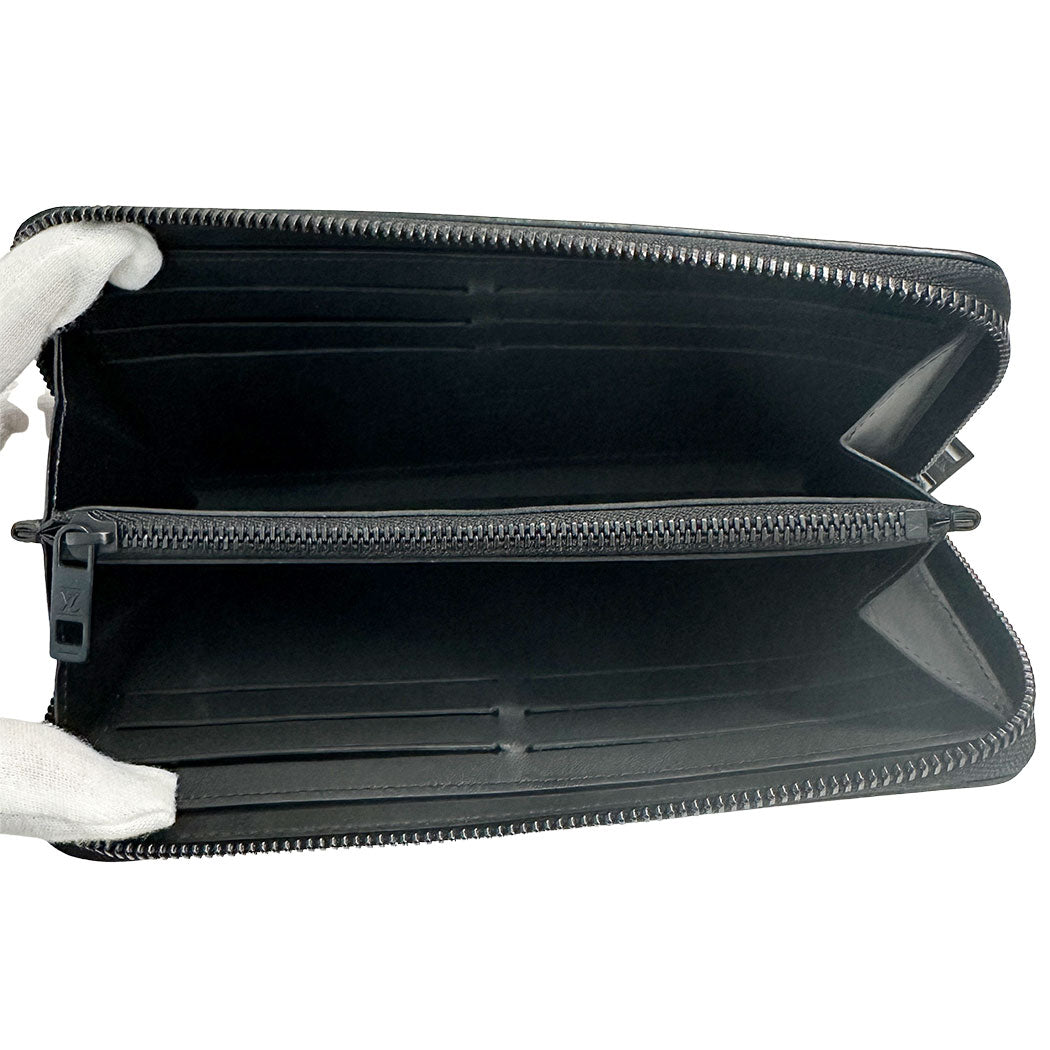 LOUIS VUITTON ルイ・ヴィトン アエログラム ジッピー ウォレット ホリゾンタル 長財布 ノワール ブラック M25952 レザー メンズ 【中古】