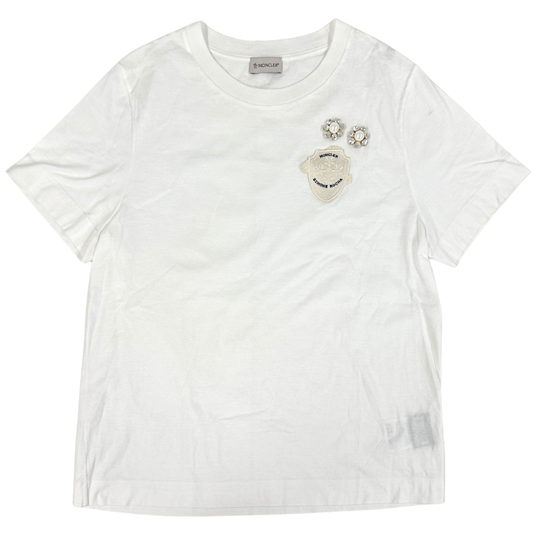 MONCLER モンクレール 半袖Ｔシャツ SIMONE ROCHA シモーネロシャ コラボ ホワイト コットン レディース 【中古】