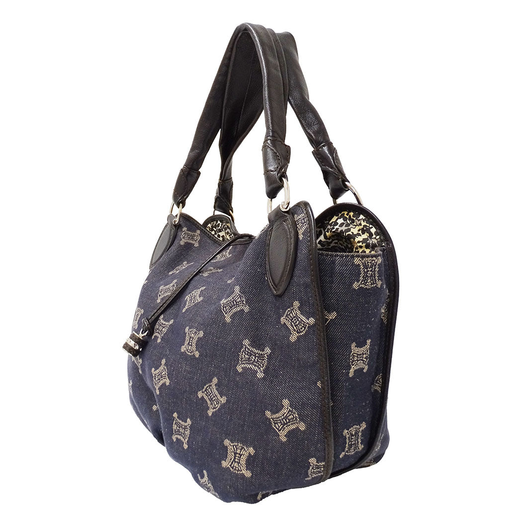 CELINE セリーヌ ハンドバッグ ブルー デニム レディース 【中古】