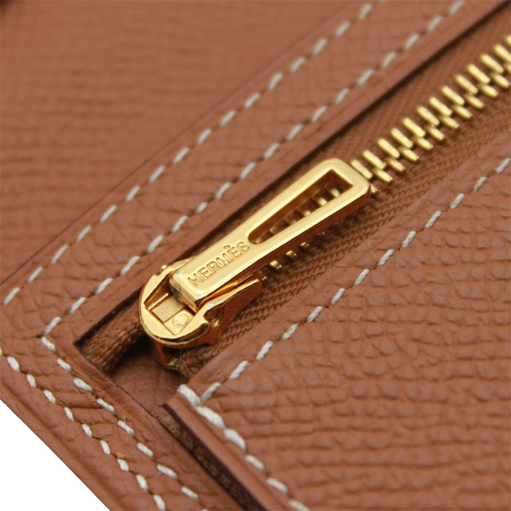 HERMES エルメス ベアンスフレ 長財布 ゴールド ゴールド金具 ヴォーエプソン レディース 【中古】
