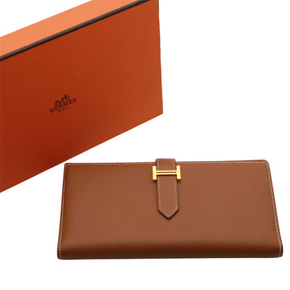 HERMES エルメス ベアンスフレ 長財布 ゴールド ゴールド金具 ヴォーエプソン レディース 【中古】