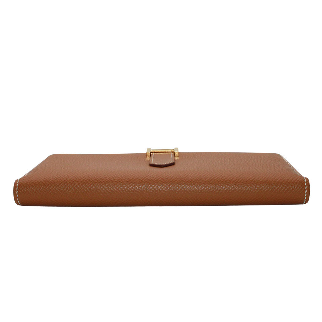 HERMES エルメス ベアンスフレ 長財布 ゴールド ゴールド金具 ヴォーエプソン レディース 【中古】
