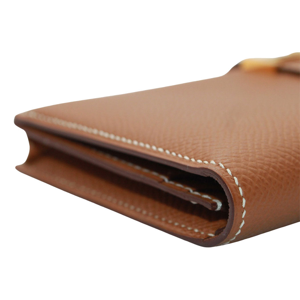 HERMES エルメス ベアンスフレ 長財布 ゴールド ゴールド金具 ヴォーエプソン レディース 【中古】