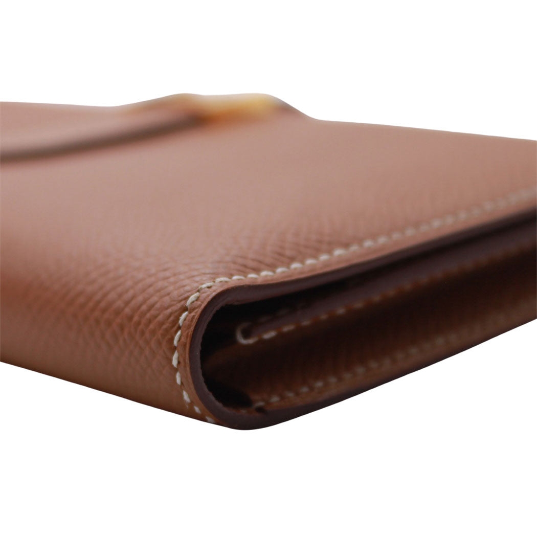 HERMES エルメス ベアンスフレ 長財布 ゴールド ゴールド金具 ヴォーエプソン レディース 【中古】