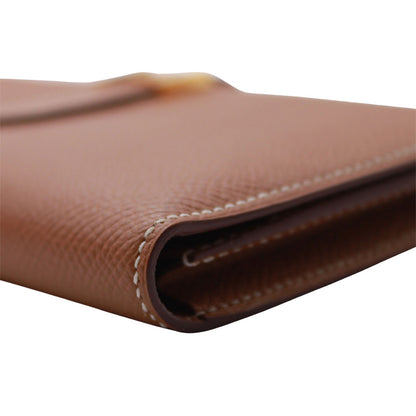 HERMES エルメス ベアンスフレ 長財布 ゴールド ゴールド金具 ヴォーエプソン レディース 【中古】