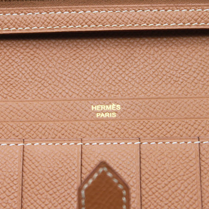 HERMES エルメス ベアンスフレ 長財布 ゴールド ゴールド金具 ヴォーエプソン レディース 【中古】