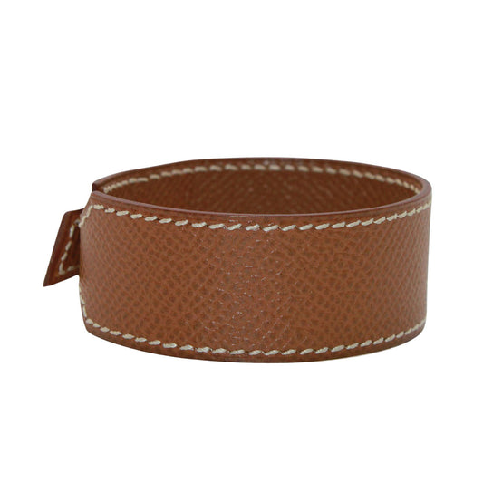 HERMES エルメス アルテミス ブレスレット レザー ゴールド ブラウン ゴールド レディース 【中古】