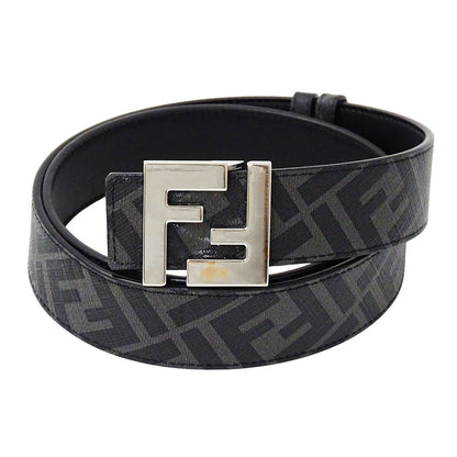 FENDI フェンディ FFスクエアベルト ベルト ブラック レザー メンズ 【中古】