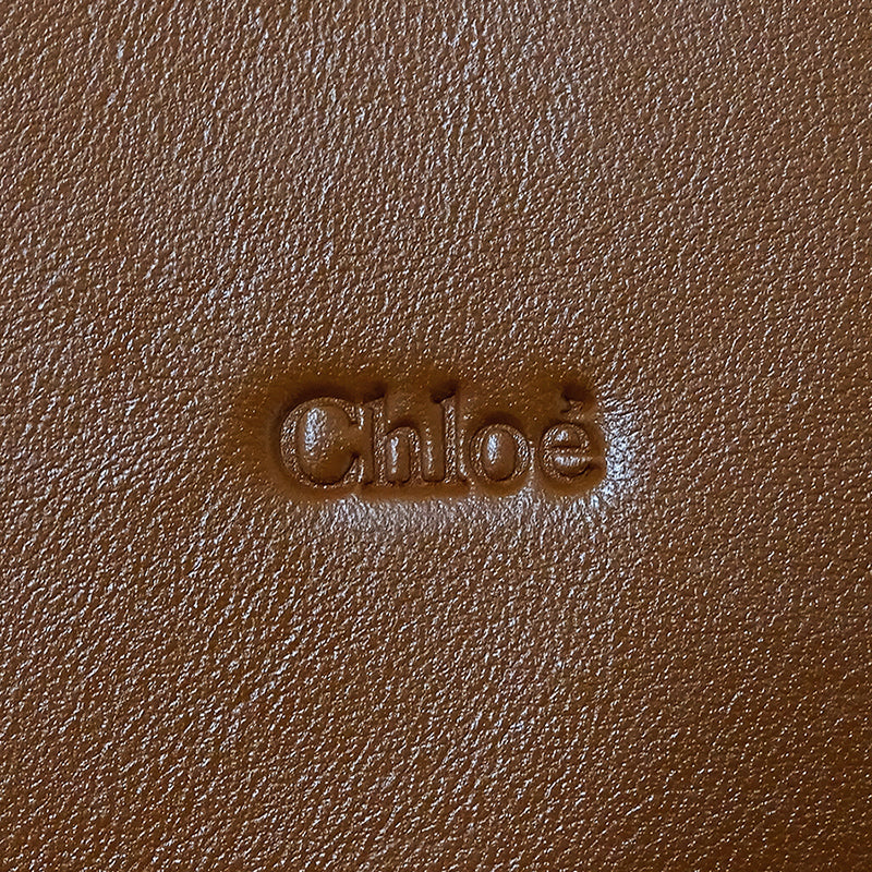 Chloe クロエ センス スモールバスケット 2wayバッグ ブラウン ラフィア レディース 【中古】