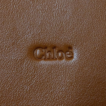 Chloe クロエ センス スモールバスケット 2wayバッグ ブラウン ラフィア レディース 【中古】