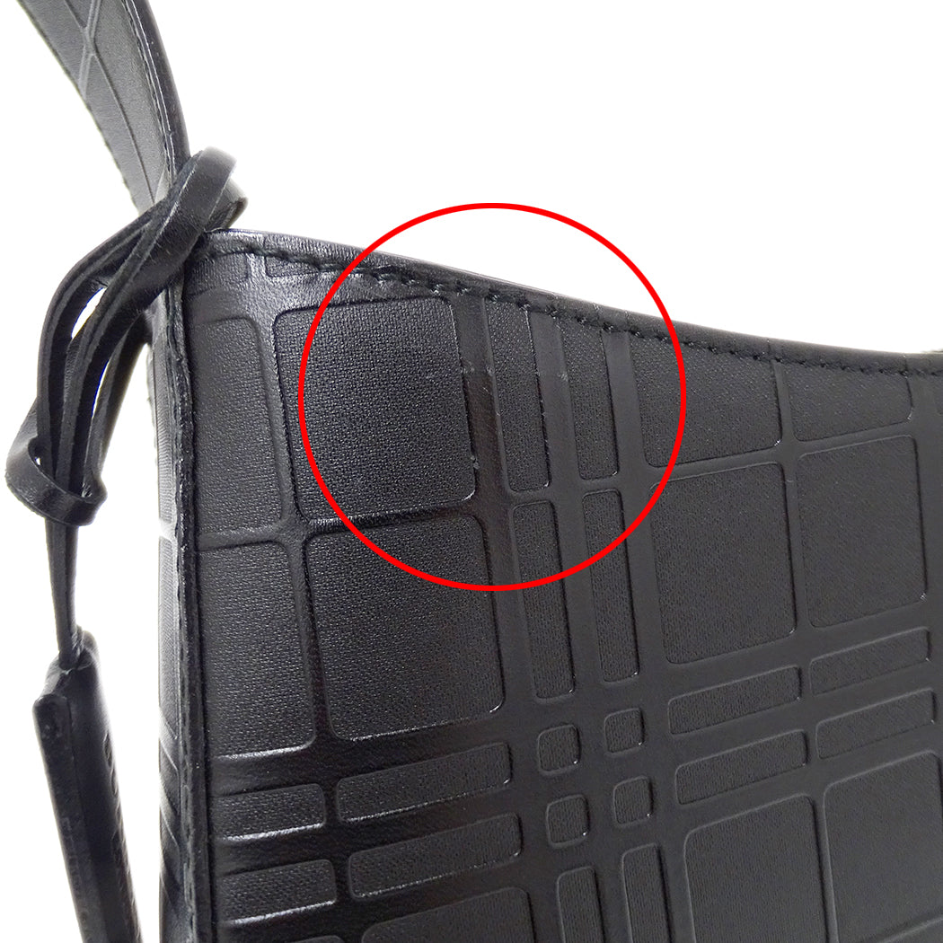 BURBERRY バーバリー ショルダーバッグ ブラック レザー レディース 【中古】