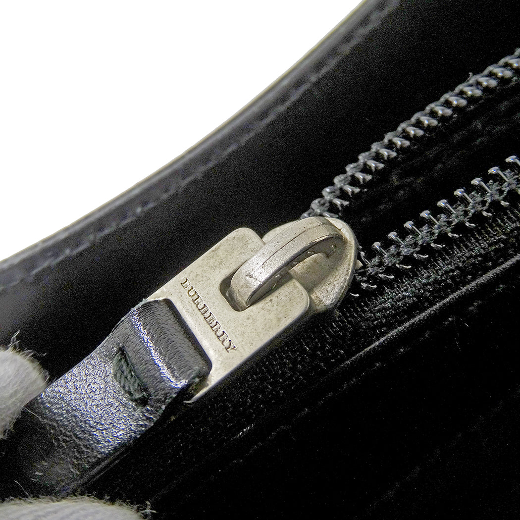 BURBERRY バーバリー ショルダーバッグ ブラック レザー レディース 【中古】