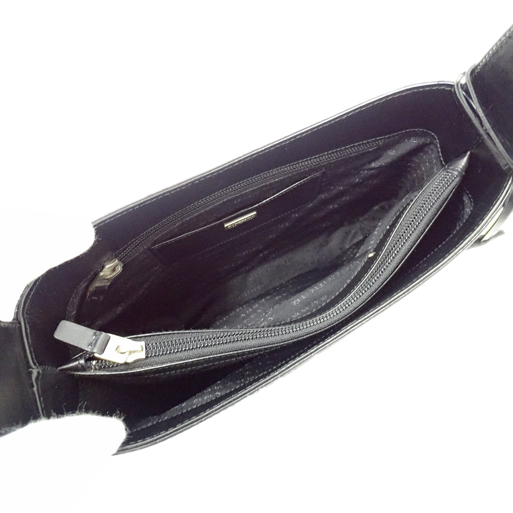BURBERRY バーバリー ショルダーバッグ ブラック レザー レディース 【中古】